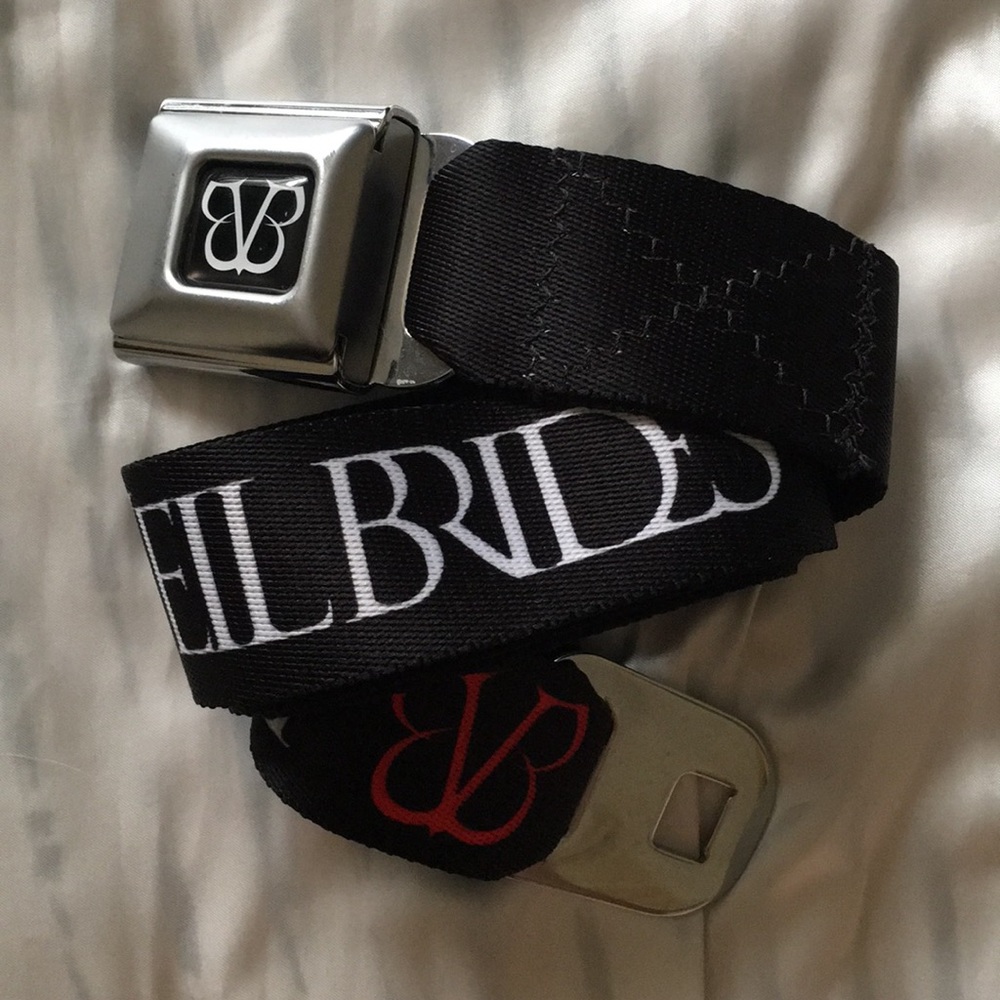Hot topic black veil bride buckle down belt
